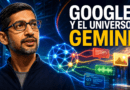 Ecosistema Google: modelos Gemini, inteligencia multimodal y razonamiento avanzado con Deep Think Portada editorial de Sundar Pichai frente al universo Gemini: modelos, conexiones multimodales, centros de datos y herramientas digitales, con el titular «GOOGLE Y EL UNIVERSO GEMINI».