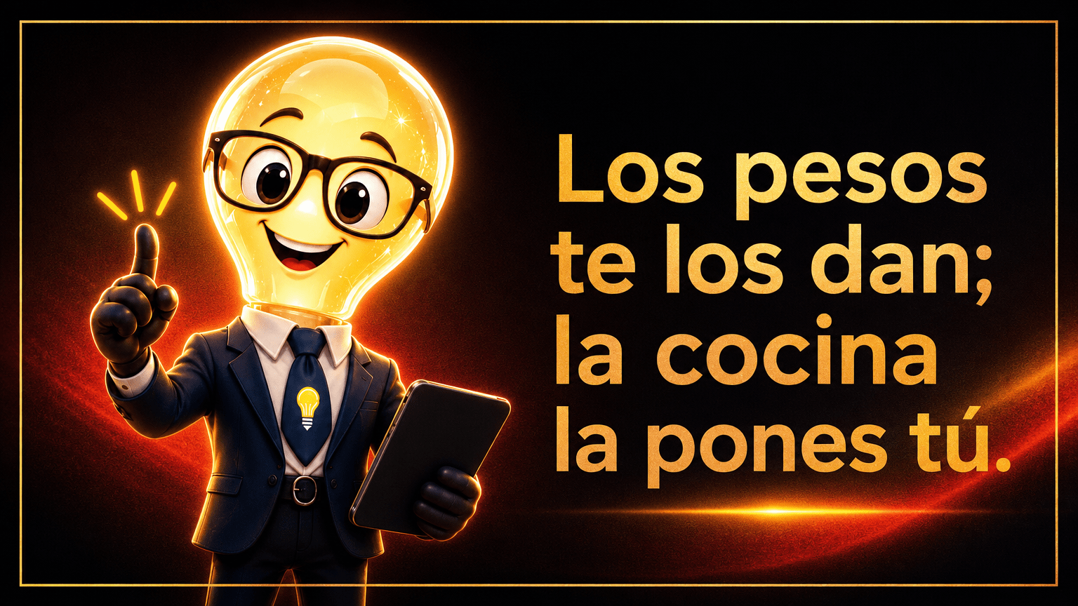 Sr. Idea: Los pesos te los dan; la cocina la pones tú.
