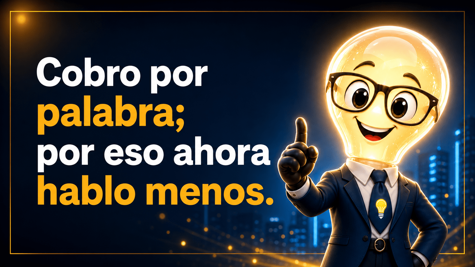 Sr. Idea: Cobro por palabra; por eso ahora hablo menos.