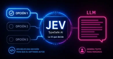 Portada de Jev, el modelo de TypeSafe AI que devuelve decisiones estructuradas en lugar de generar texto